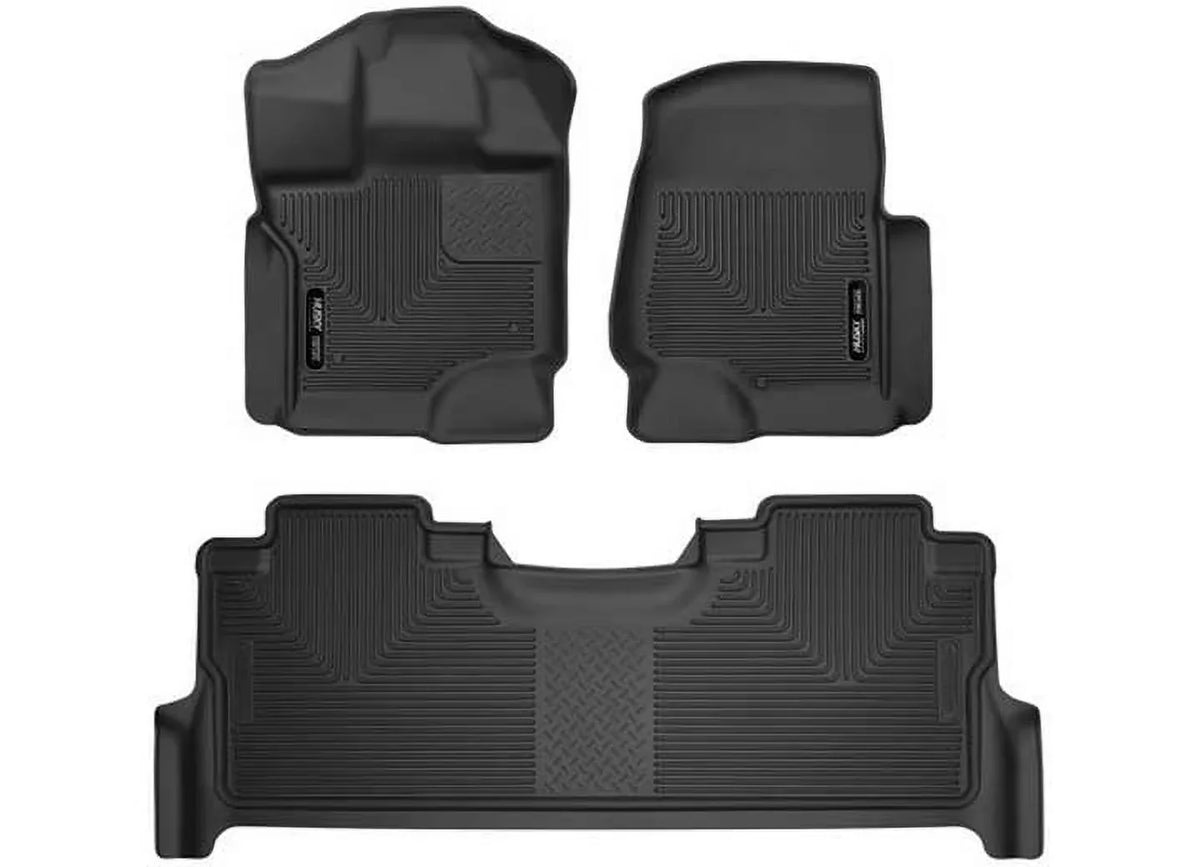 Husky Liners X-act Contour Series Front & 2nd Seat Floor Liners Black Fits 17-22 Ford F-250/F-350/F-450 Crew Cab Carpet Vehicle has factory storage box Fits select: 2017-2023 FORD F250