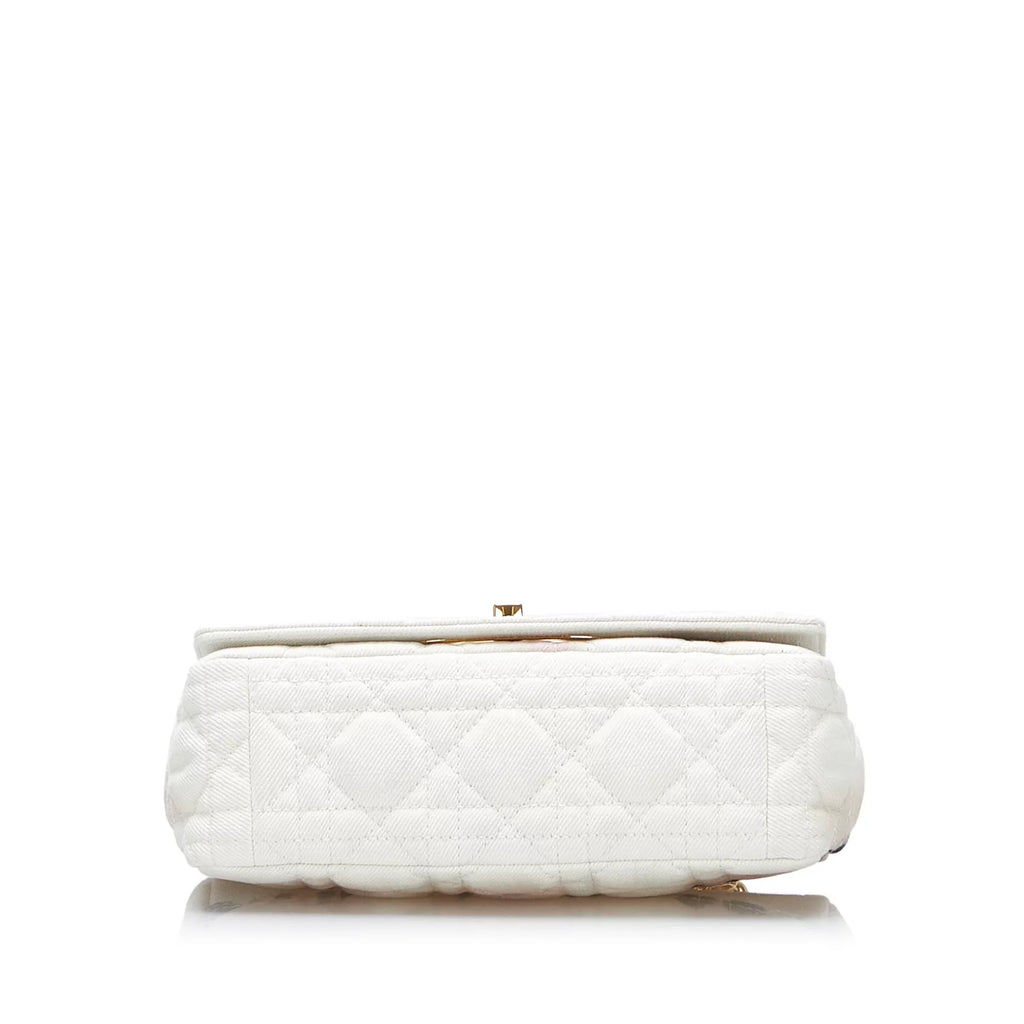 Pre-Owned Authenticated Dior Small Tie Dye Caro Denim Fabric White Crossbody Bag Unisex (Good)