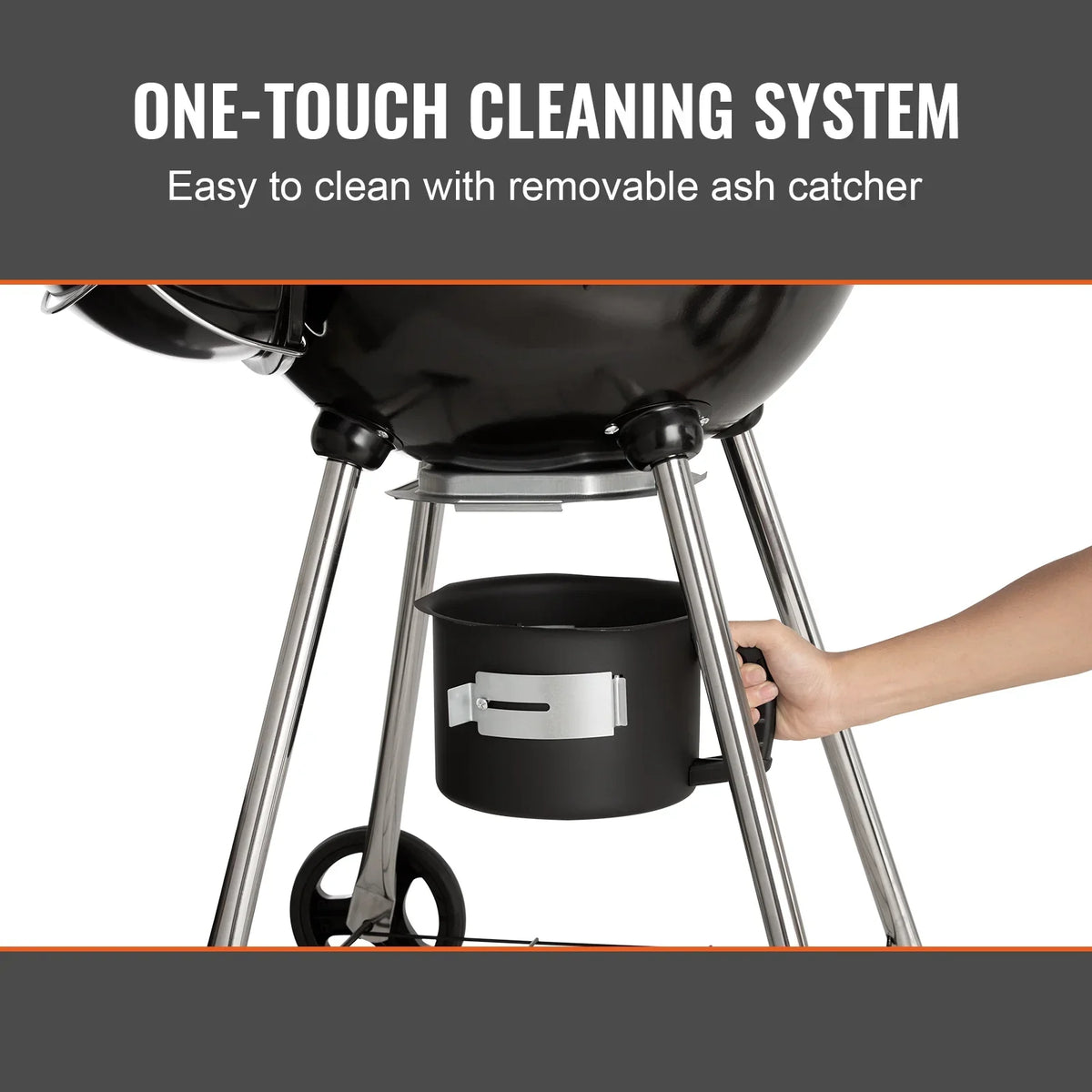 Skyflow 22 inch Kettle Charcoal Grill Outdoor Picnic Patio Barbecue Cooking, Portable Grill Propane Gas Kettle Grills w/Cover, Iron & Steel Small BBQ Grill