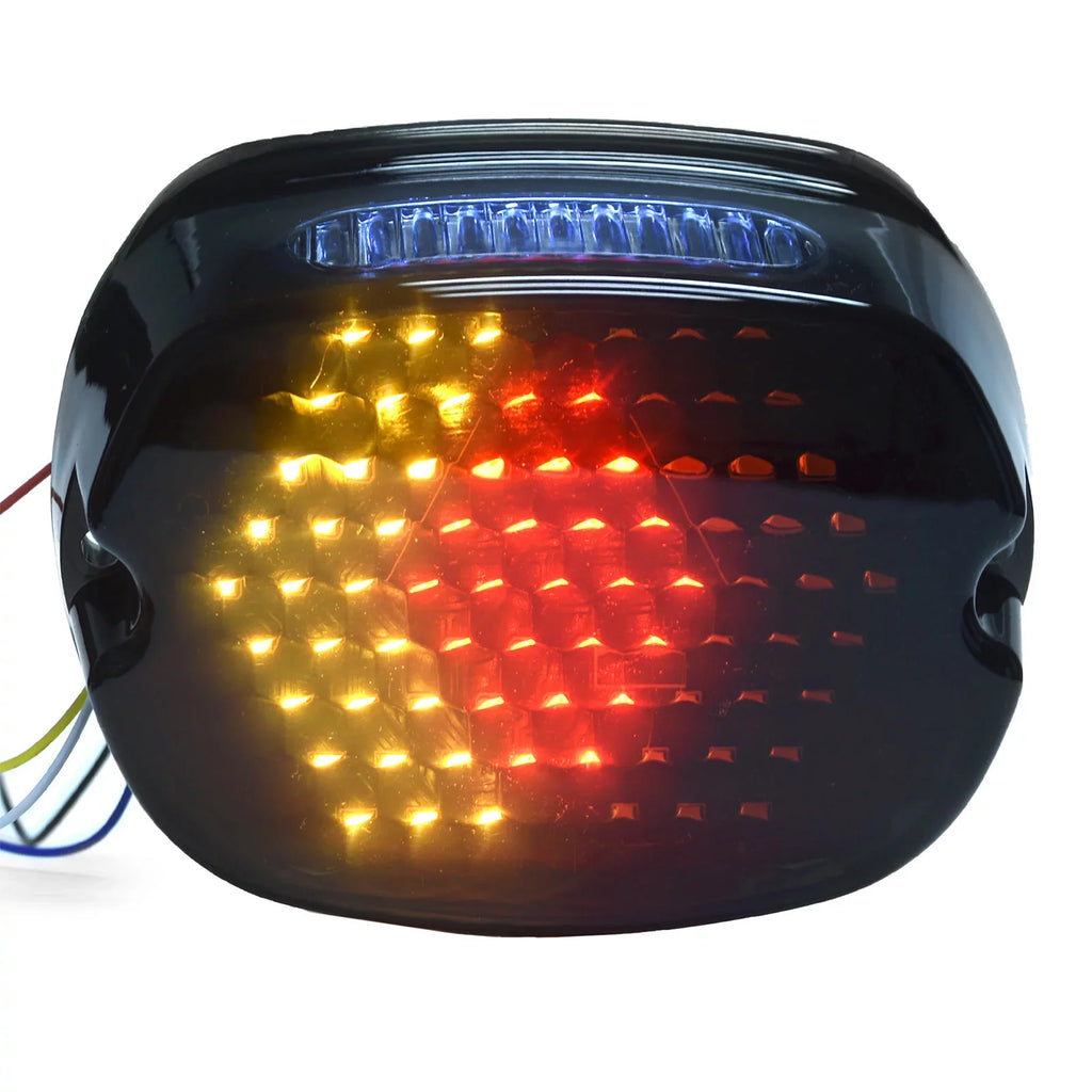 Krator Low Profile Smoke LED Tail Light Turn Signals Brake Light Running Light Compatible with Harley Davidson Ultra Classic Electra Glide FLHTCU 1999, 2007-2014 - Fits Most 6-1/4" Round Headlights
