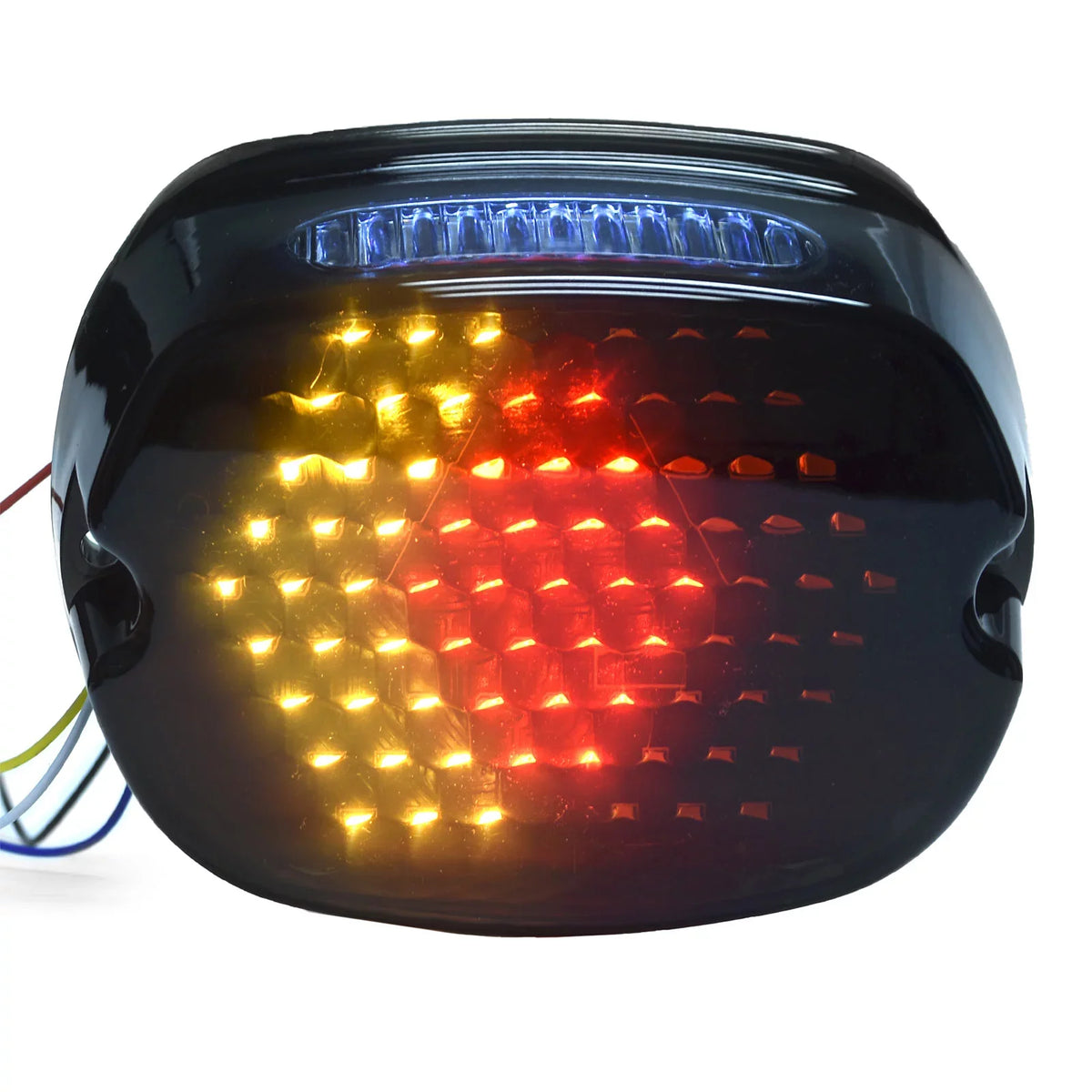 Krator Low Profile Smoke LED Tail Light Turn Signals Brake Light Running Light Compatible with Harley Davidson Ultra Classic Electra Glide FLHTCU 1999, 2007-2014 - Fits Most 6-1/4" Round Headlights