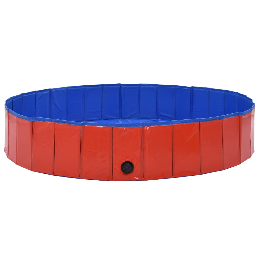Foldable Dog Swimming Pool Red 63"x11.8" Polymer