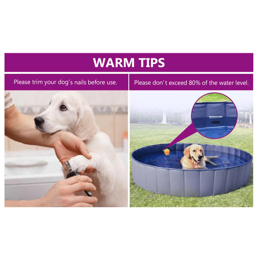 Foldable Dog Swimming Pool Red 63"x11.8" Polymer