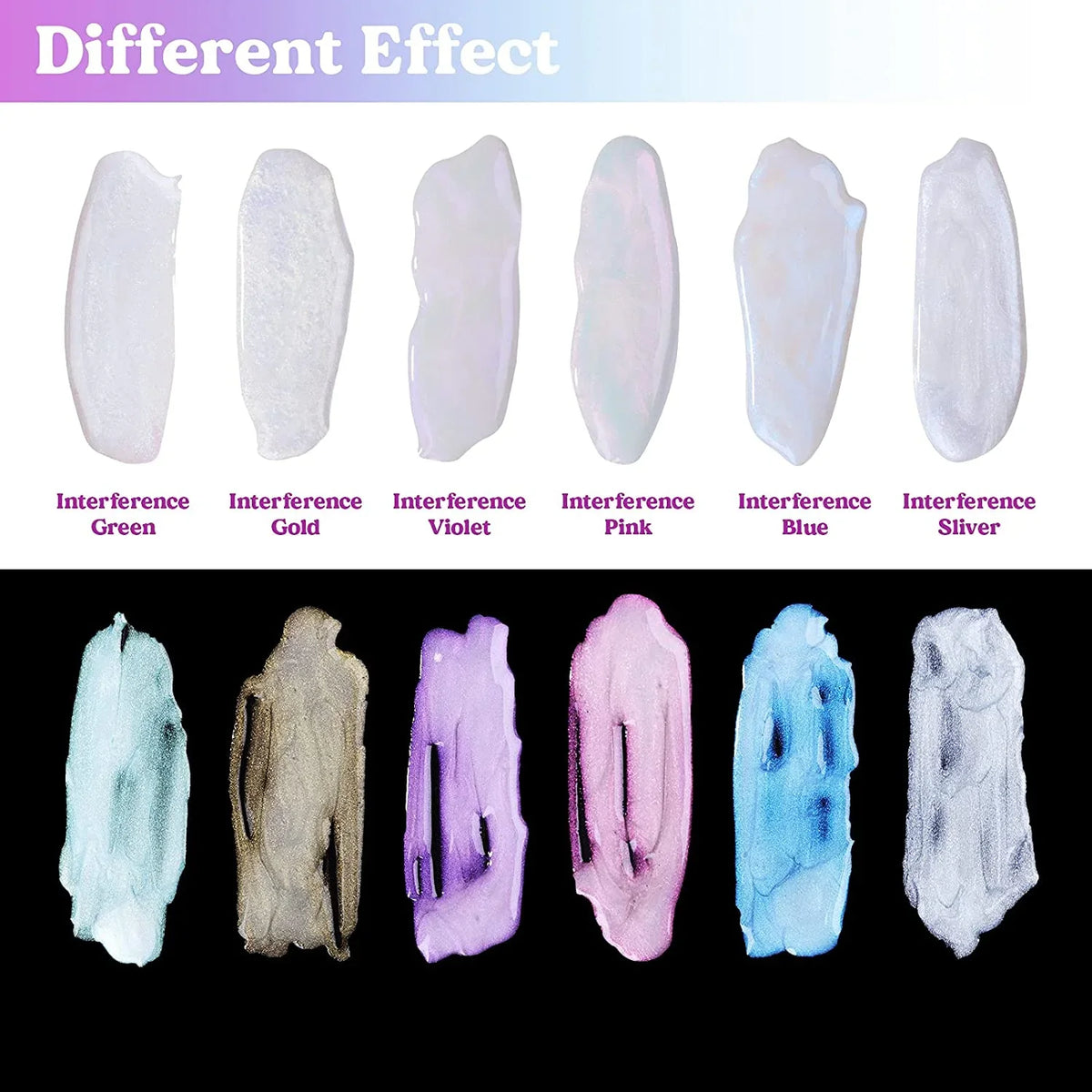 LET'S RESIN Resin Mica Powder, 6 Colors Interference Mica Powder for Epoxy Resin, Spirit Pearl Pigment Powder for Resin, Coat Slime, Art