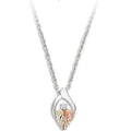 Black Hills Gold Sterling Silver Pendant with Diamond - 0.33 x 0.56 in.
