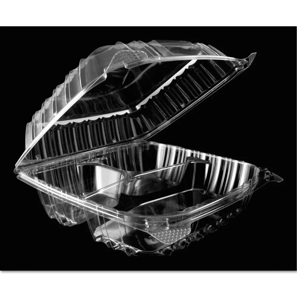 Dart ClearSeal Hinged-Lid Plastic Containers 8 1/4 x 3 x 8 1/4 Clear 125/PK 2 PK/CT C90PST3