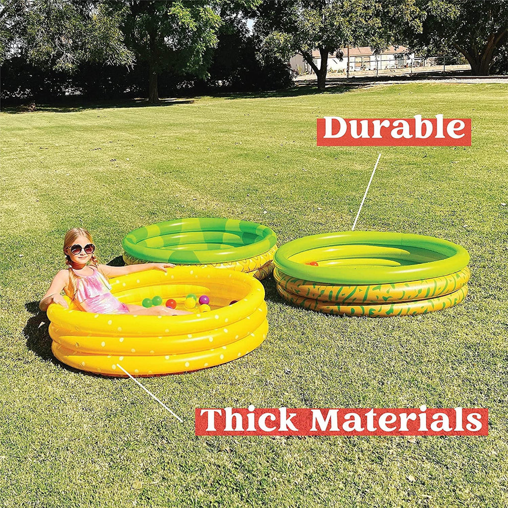 3 Packs 45 X 10 Blow-up Kiddie Pools Lemon Pineapple Avocado Inflated Kiddie Pool Set for Kids Summer Fun Baby Swimming Pool Water Pool Pit Ball Pool